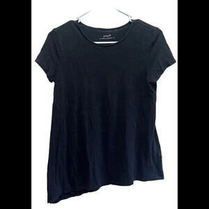 Pure Jill Asymmetric Dark Gray Linen Blend Pullover Top Tunic‎ Size Small
